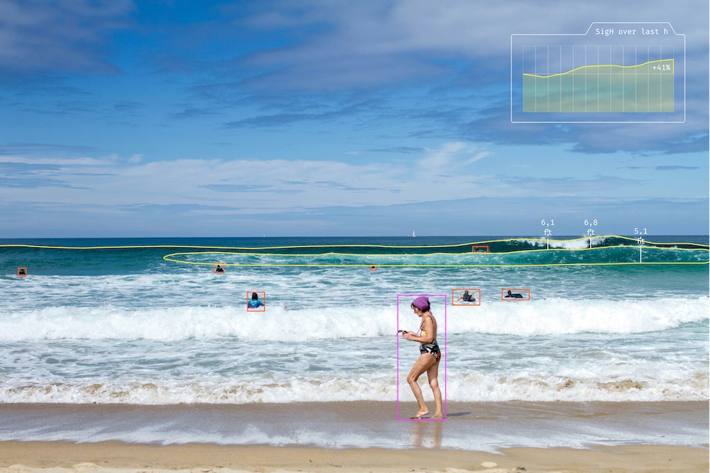 Ocean wave at sunset